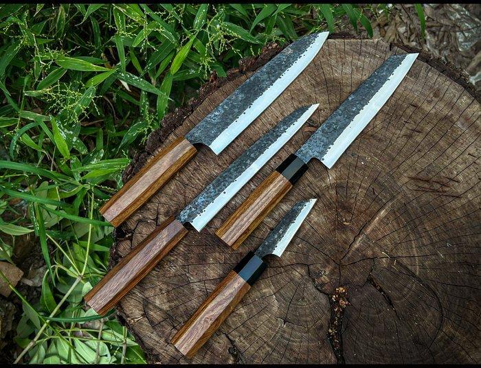 Set of FOUR, Hand-Forged with Old Steel- Chefs knife -, Antiek en Kunst, Antiek | Keukenbenodigdheden