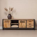 Tv-meubel Mangohout Tristan 180 cm, Huis en Inrichting, Kasten | Televisiemeubels, Verzenden, Nieuw, Overige houtsoorten, Industriële meubels