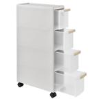 Keukentrolley kunststof met 4 lades 85x18x46,5 cm wit, Nieuw, Verzenden