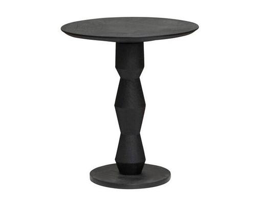 Bijzettafel Brunello GeoPillar rond 50cm - zwart | Tower, Huis en Inrichting, Tafels | Bijzettafels, Nieuw, Ophalen of Verzenden