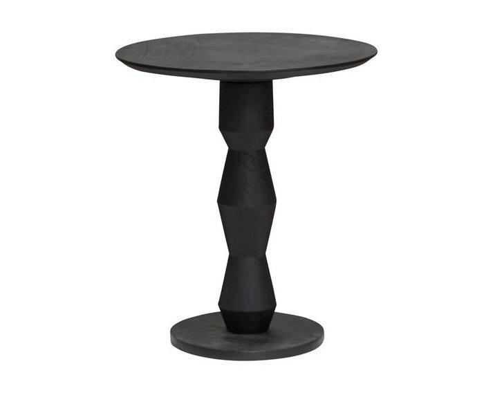 Bijzettafel Brunello GeoPillar rond 50cm - zwart | Tower, Huis en Inrichting, Tafels | Bijzettafels, Nieuw, Ophalen of Verzenden