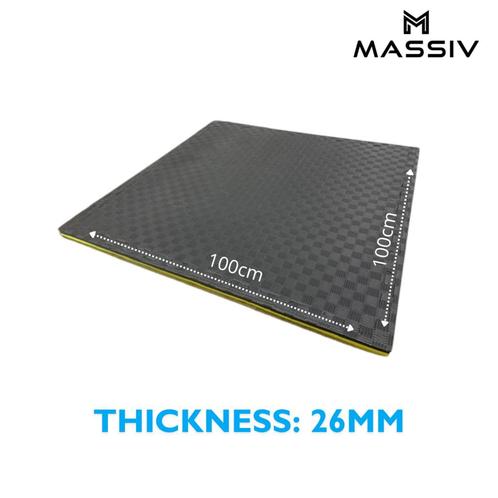 Massiv - Tatami Foam Tegel 100/26 - Zwart/Geel, Sport en Fitness, Fitnessmaterialen