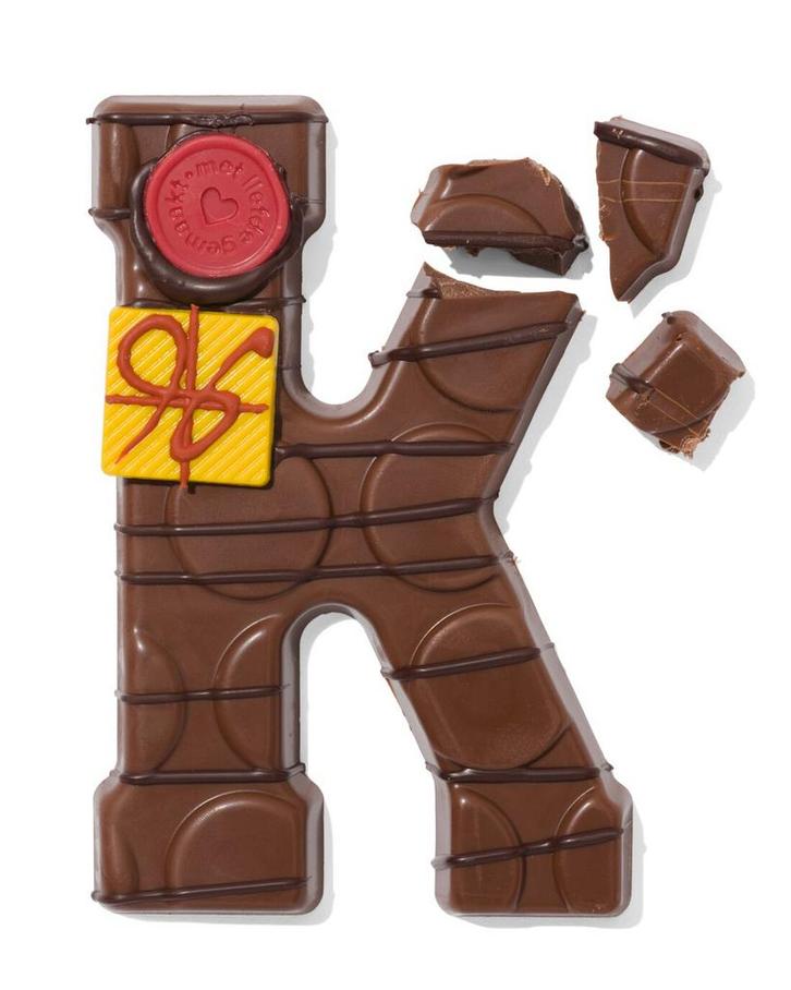 HEMA Handgedecoreerde chocoladeletter melk K 180g, Diversen, Sinterklaas, Nieuw, Verzenden