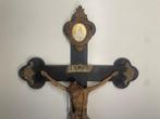 Antiek Crucifix - Hout - 1900-1910 - Kruisbeeld - Maria help, Antiek en Kunst