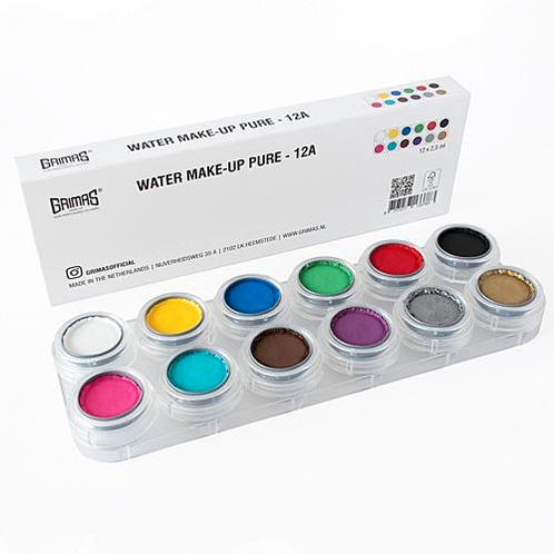 GRIMAS Schmink palet 12A 12 x 2.5 ml basis palet v schminken, Hobby en Vrije tijd, Feestartikelen, Carnaval, Schmink, Nieuw, Ophalen of Verzenden