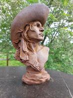 Beeld, heavy cast iron statue of cowboy - 32 cm - Gietijzer, Antiek en Kunst