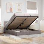 vidaXL Ottoman bed met matras 180x200cm stof taupe, Huis en Inrichting, Slaapkamer | Bedden, Eenpersoons, Verzenden, Nieuw, 80 cm