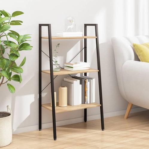 vidaXL Opbergmeubel met 3 lagen 56x35x108 cm lichtbruin en, Huis en Inrichting, Kasten | Boekenkasten, 25 tot 50 cm, Nieuw, Overige houtsoorten