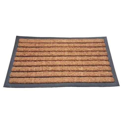 Deurmat rubber/kokos 40x70 cm - Streep, Tuin en Terras, Deurmatten, Verzenden