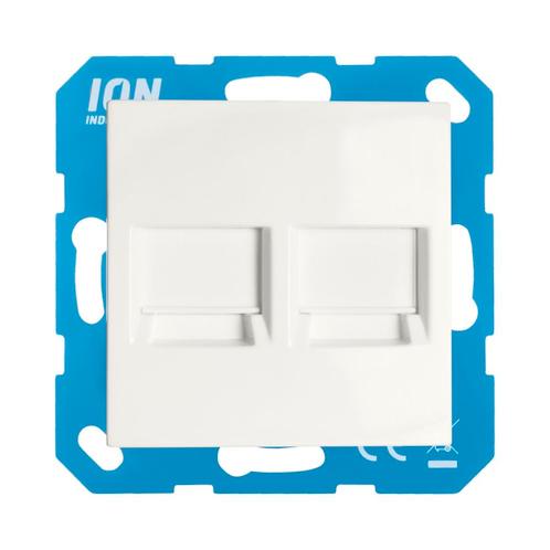 Modular Jack 2-voudig met Centraalplaat E1 | Alpin wit | ION, Doe-het-zelf en Verbouw, Elektra en Kabels, Ophalen of Verzenden