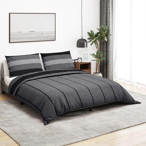 vidaXL Dekbedovertrekset 260x240 cm katoen donkergrijs, Huis en Inrichting, Slaapkamer | Beddengoed, Grijs, Nieuw, Verzenden