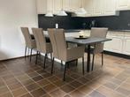 Set van 4 leren eetkamerstoelen - bruin leer, Huis en Inrichting, Stoelen, Ophalen of Verzenden, Nieuw, Leer