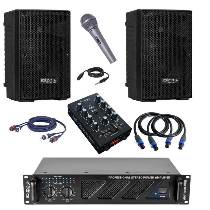 Pa beginners set 2 x 12Inch 2 x 800 Watt Max, Muziek en Instrumenten, Versterkers | Keyboard, Monitor en PA, 500 tot 1000 watt