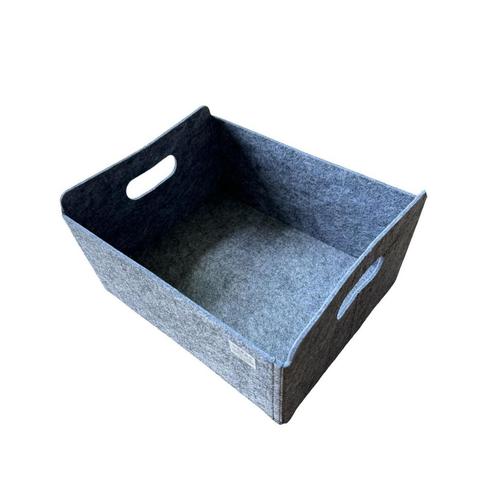 Opbergmand - Vilt - Grijs - 31 cm x 25 cm x 15 cm -, Huis en Inrichting, Woonaccessoires | Overige, Nieuw, Verzenden
