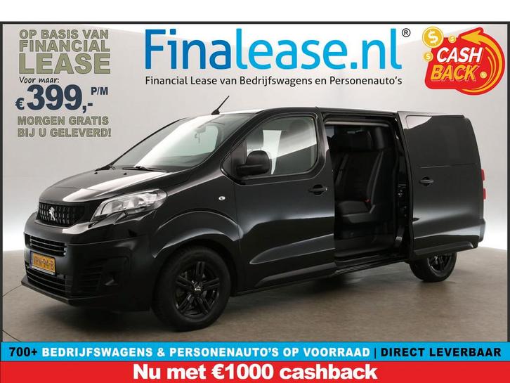 Peugeot Expert 2.0 BlueHDI 145PK L3H1 DC 5 Persoons Carplay, Auto's, Bestelauto's, Lease, Handgeschakeld, Diesel, Peugeot, Zwart