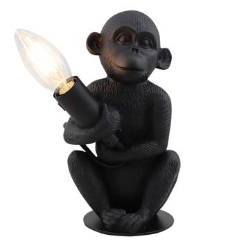 Moderne aap lamp zwart, Monkey, met schakelaar