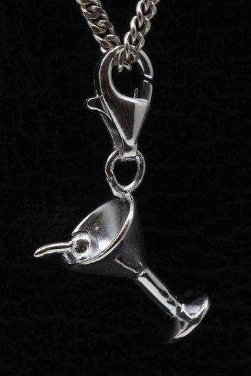 Zilveren Cocktail glas hanger en/of bedel, Sieraden, Tassen en Uiterlijk, Bedels, Verzenden