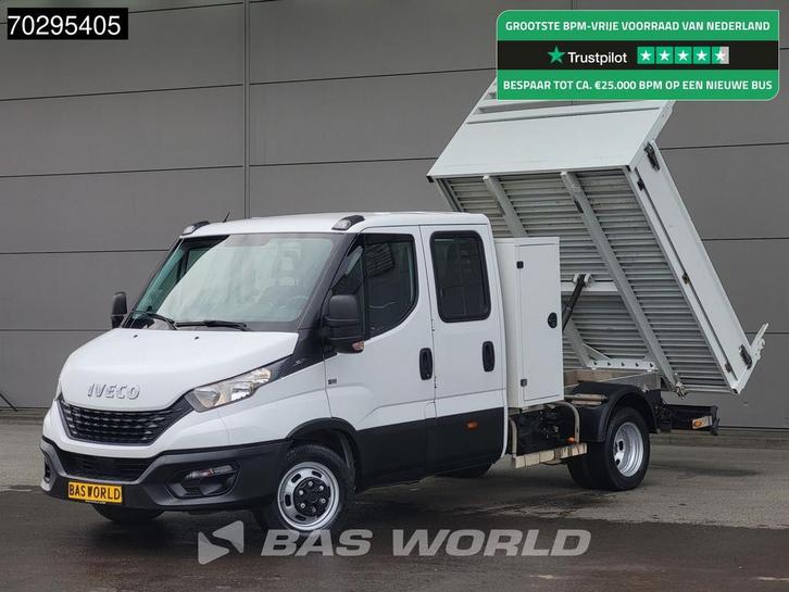 Iveco Daily 35C14 Kipper met Kist Dubbel Cabine Dubbellucht, Auto's, Bestelauto's, Lease, Handgeschakeld, Financial lease, Diesel