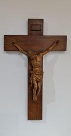 Antiek Crucifix - gesneden hout - 1910-1920, Antiek en Kunst