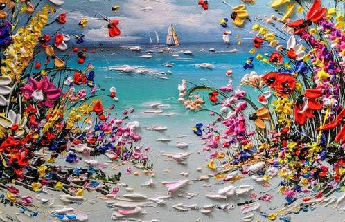 Evelina Vine (XXI) - Coastal blossoms, Antiek en Kunst, Kunst | Schilderijen | Klassiek