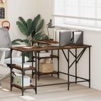 vidaXL Bureau 139x139x75 cm bewerkt hout gerookt, Huis en Inrichting, Bureaus, Verzenden, Nieuw