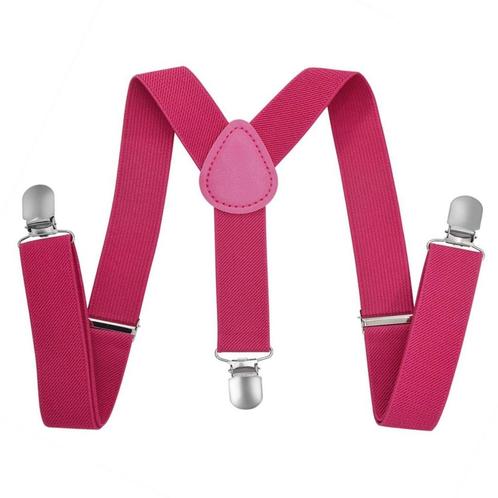 Fako Fashion® - Kinder Bretels - Effen - 65cm - Donkerroze, Kinderen en Baby's, Kinderkleding | Overige, Verzenden