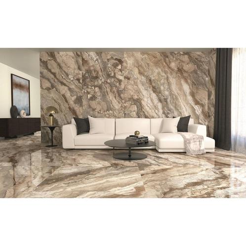 Vloertegel XL Etile Rialto Praline Glans 120x120 cm (1.44m², Doe-het-zelf en Verbouw, Sanitair, Ophalen of Verzenden