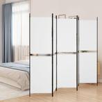 vidaXL Kamerscherm met 5 panelen 250x180 cm stof wit, Huis en Inrichting, Woonaccessoires | Kamerschermen, Verzenden, Nieuw