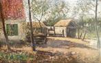 Joseph Grimau (1859-1938) - Boerderij met  zicht op een erf, Antiek en Kunst, Kunst | Schilderijen | Klassiek