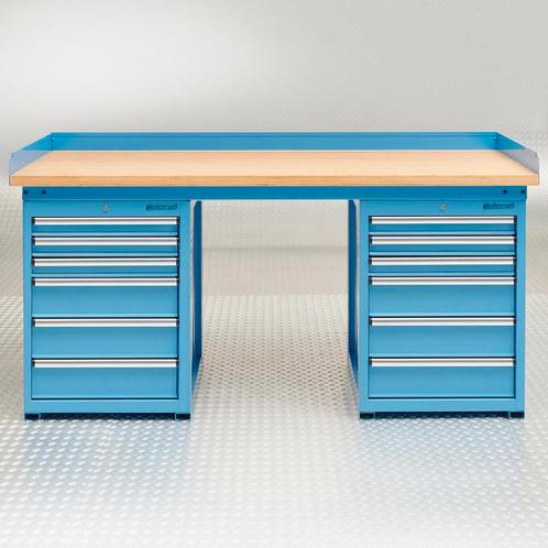 Datona Werkbank PRO - bamboe werkblad - 12 lades - 200 cm -, Doe-het-zelf en Verbouw, Werkbanken, Nieuw, Ophalen of Verzenden