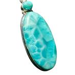 Hanger in Larimar - Zilver 925 Sieraden - Hoogte: 40 mm -
