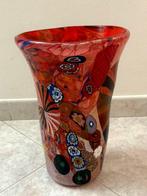 Vaas - Murrine Millefiori - Muranoglas - Rosso con Argento, Antiek en Kunst, Antiek | Glas en Kristal