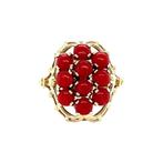 Gouden vintage ring met bloedkoraal 14 krt, Ophalen of Verzenden, Nieuw