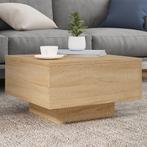 vidaXL Salontafel met LED-verlichting 55x55x31 cm sonoma, Huis en Inrichting, 50 tot 100 cm, Verzenden, Nieuw, 50 tot 100 cm
