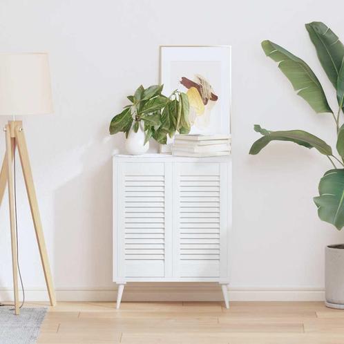 vidaXL Kastdeuren louvredesign 2 st 61,5x29,5 cm wit, Huis en Inrichting, Kasten | Overige, Nieuw, Verzenden
