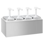 GGM Gastro | Sausdispenser - 4x 2 liter - RVS frame | SSH42, Verzenden, Nieuw in verpakking, RVS Meubilair