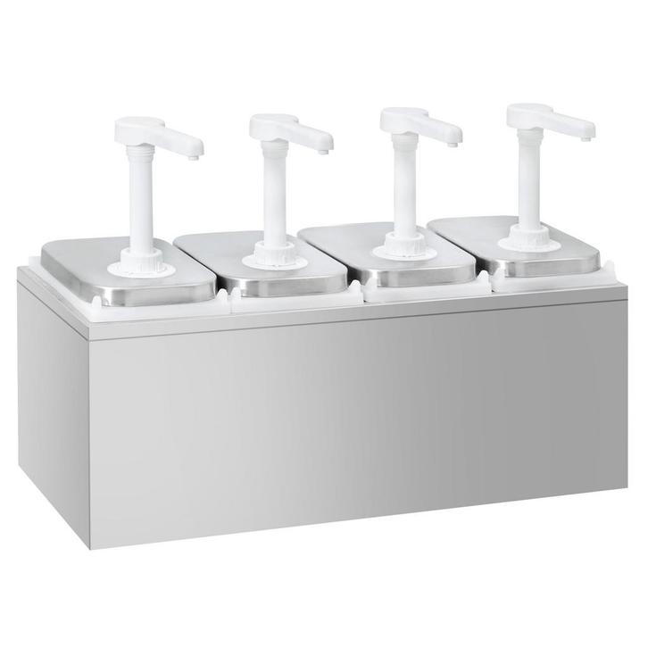 GGM Gastro | Sausdispenser - 4x 2 liter - RVS frame | SSH42, Zakelijke goederen, Horeca | Keukenapparatuur, Nieuw in verpakking