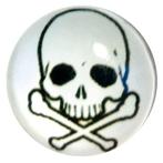 Fako Bijoux® - Click Button - Glas - Schedel Botten, Verzenden, Nieuw
