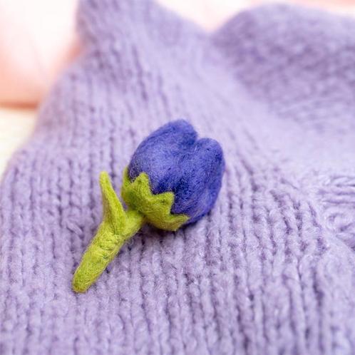 Vilten Broche Tulp Pleun - Paars - 8cm NIEUW, Kinderen en Baby's, Kinderkamer | Inrichting en Decoratie, Nieuw, Ophalen of Verzenden
