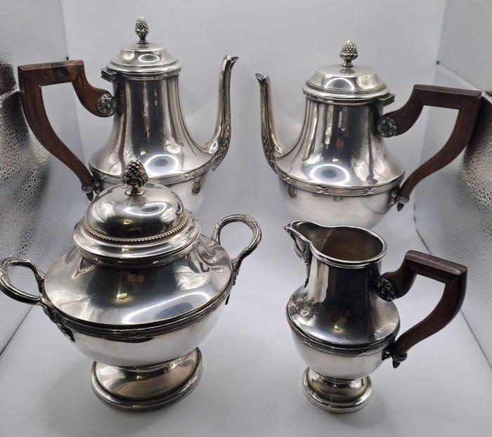 DUROUSSEAU - Koffieservies - zilveren metaal - Service à, Antiek en Kunst, Antiek | Keukenbenodigdheden