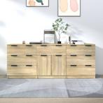 vidaXL 3-delige Dressoirs bewerkt hout sonoma eiken, Huis en Inrichting, Kasten | Dressoirs, Verzenden, Nieuw, 50 tot 100 cm, 25 tot 50 cm