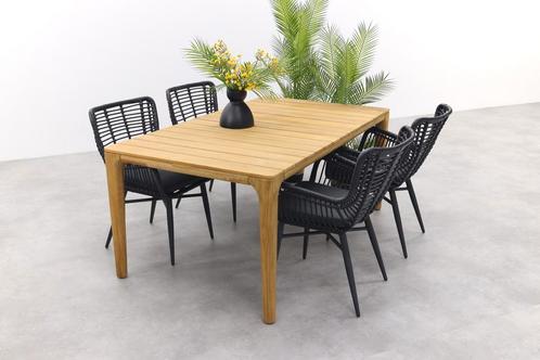 VDG Jasmine - Black / Liam tuinset - 180x100 cm. | AANVRAAG, Tuin en Terras, Tuinsets en Loungesets, Tuinset, Nieuw, Hout, Verzenden