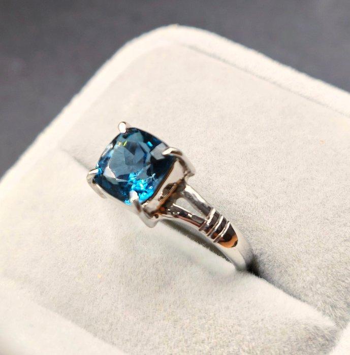 Ring - Indonesië Blauwe Topaas Zilveren Ring (Zonder, Antiek en Kunst, Kunst | Niet-Westerse kunst