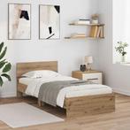 vidaXL Bedframe met hoofdeinde Artisan Eiken 90 x 200 cm, Verzenden, Nieuw, Bruin, Hout