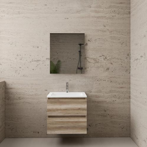 ACTIE BWS Badmeubel | Paris | Canyon Oak 60 cm | Mat Wit, Doe-het-zelf en Verbouw, Sanitair, Bad, Nieuw, Ophalen of Verzenden