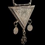 Vintage ketting met amulet hanger met Tughra - Zilver -