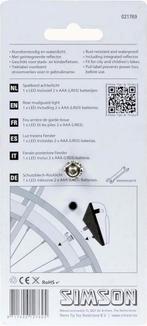 Simson LED achterlicht voor spatbord - roestvrijstalen, Fietsen en Brommers, Fietsonderdelen, Ophalen of Verzenden, Zo goed als nieuw