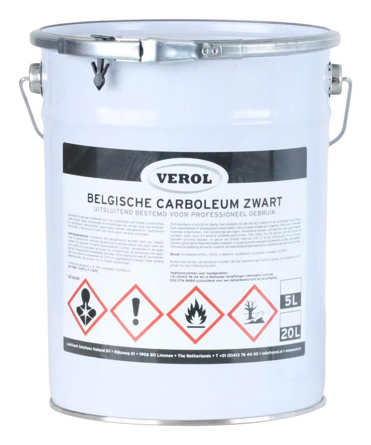 Verol Verol carboleum zwart 5 liter, zwart, Doe-het-zelf en Verbouw, Verf, Beits en Lak, Nieuw, Verzenden