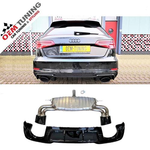 RS3 BUMPER Diffuser | AUDI A3 8V | 2016-2019 | voor SLINE, Auto-onderdelen, Carrosserie en Plaatwerk, Nieuw, Audi, Achter, Bumper