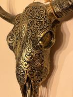 Beeld, Golden Buffalo - 66 cm - Bladgoud, Bladgoud verf